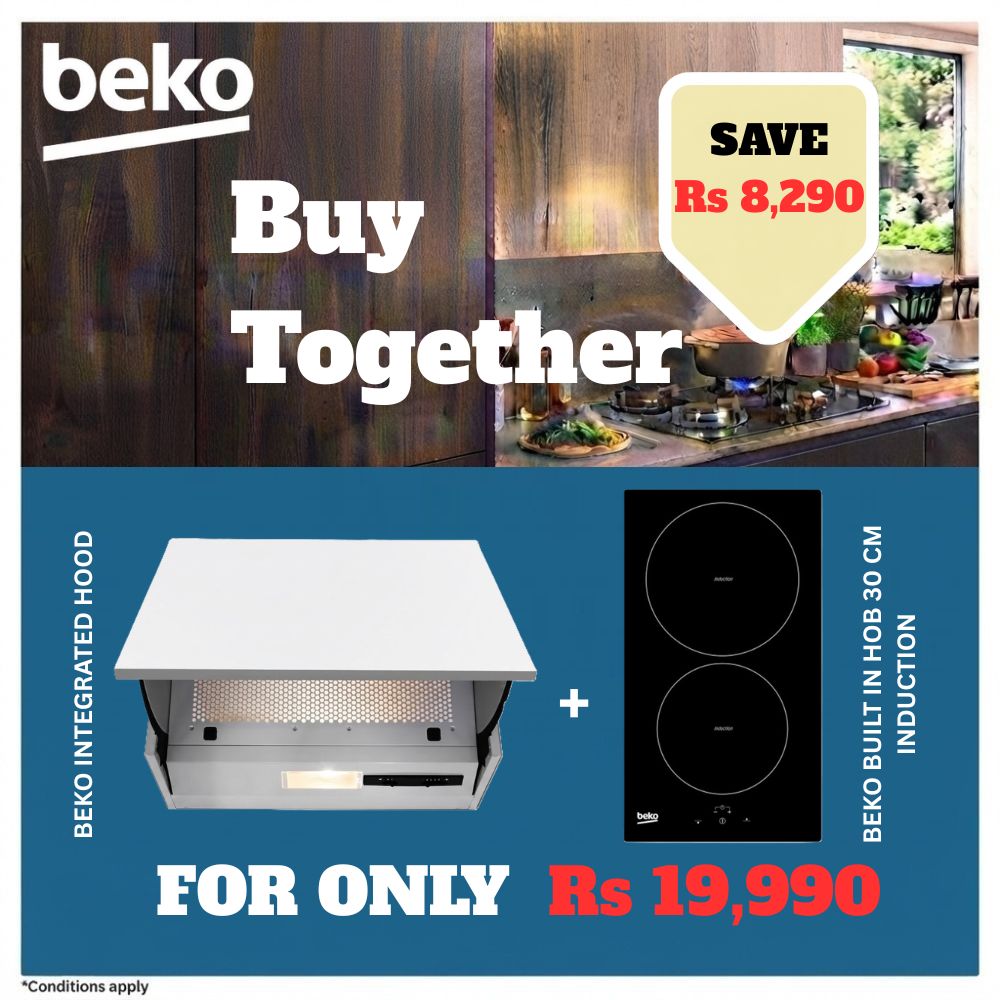 BEKO BUNDLE : BUILT IN HOB 30 CM HDMI32400DT + INTEGRATED HOOD HNE512I0S